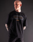 T-Shirt en coton boxe Bar Tack "Royal Boxing" - Noir