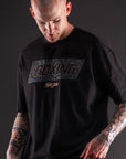 T-Shirt en coton boxe Bar Tack "Royal Boxing" - Noir