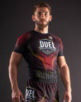 Rashguard Bar Tack x Duel Fighting - Rouge
