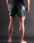 Short de MMA AeroLite™ Bar Tack x Duel Fighting - Bleu