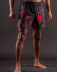 Short de MMA Bar Tack AeroMax™ «ONI 鬼» - Noir