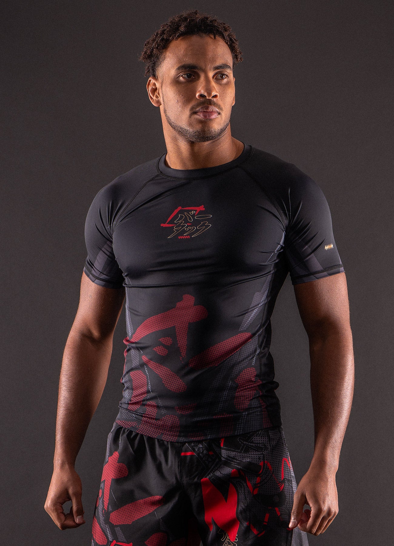 Rashguard Manches Courtes Bar Tack «ONI 鬼» - Noir