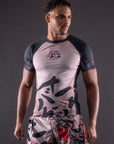 Rashguard Manches Courtes Bar Tack «ONI 鬼» - Sable