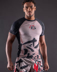 Rashguard Manches Courtes Bar Tack «ONI 鬼» - Sable