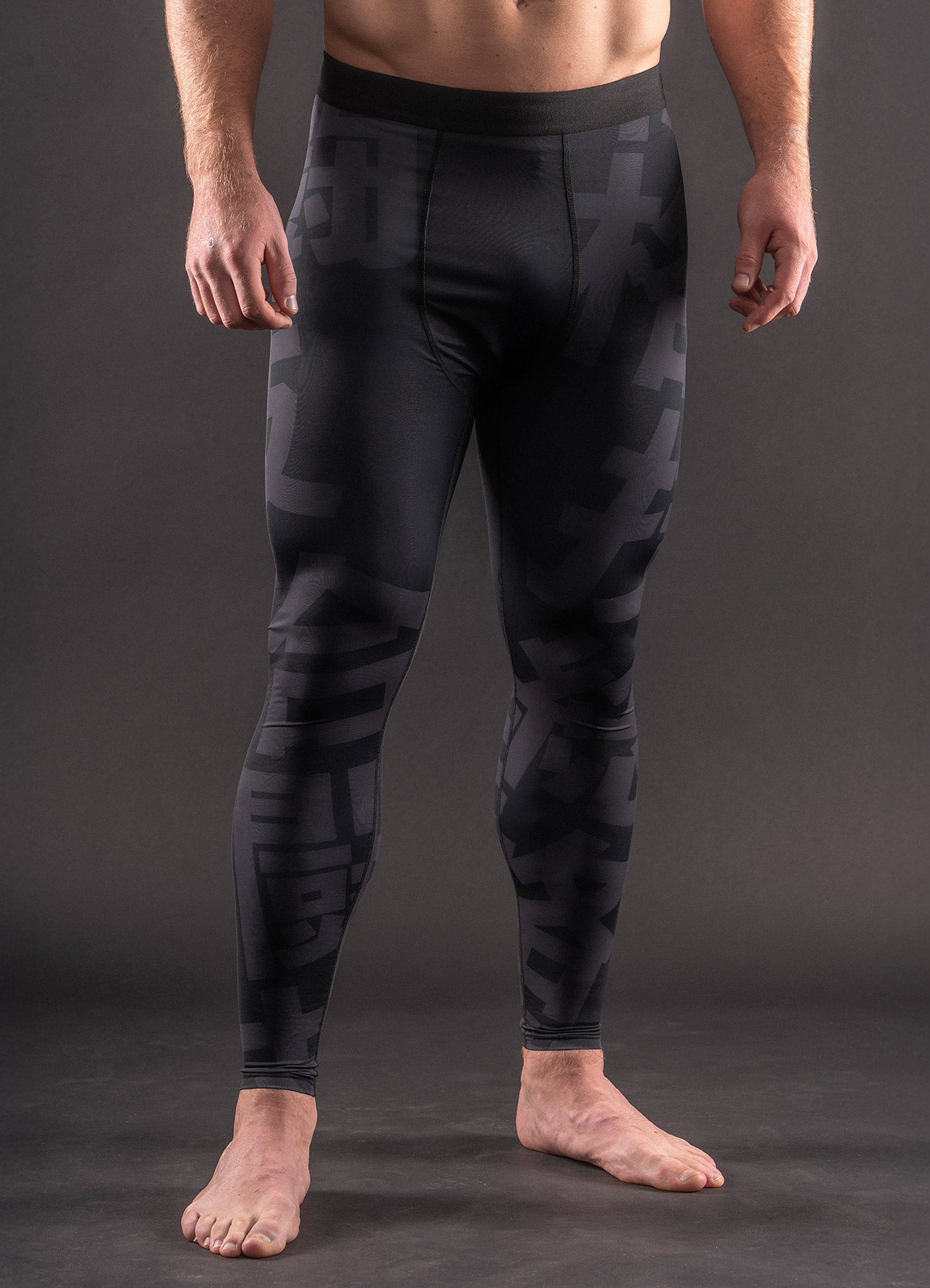 Spats de compression Bar Tack «KUROGANE 黒鉄» - Noir