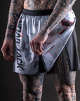 Short de MMA AeroMax™ Bar Tack x Daniel Woirin "Arctic Camo" - Blanc/Noir