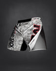 Short de MMA AeroMax™ Bar Tack x Daniel Woirin "Arctic Camo" - Blanc/Noir