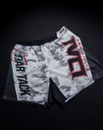 Short de MMA AeroMax™ Bar Tack x Daniel Woirin "Arctic Camo" - Blanc/Noir