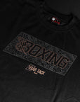 T-Shirt en coton boxe Bar Tack "Royal Boxing" - Noir