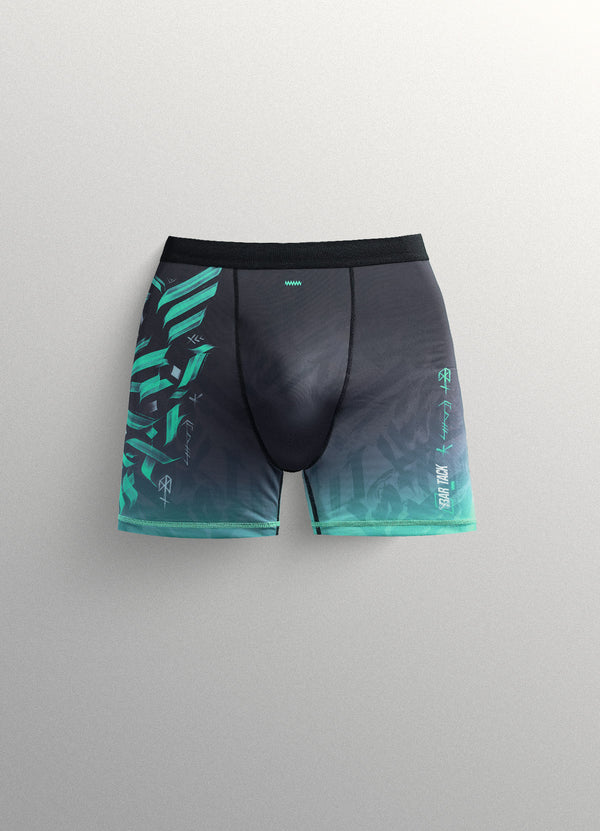 Short Vale Tudo "ODIN" - Gris/Cyan