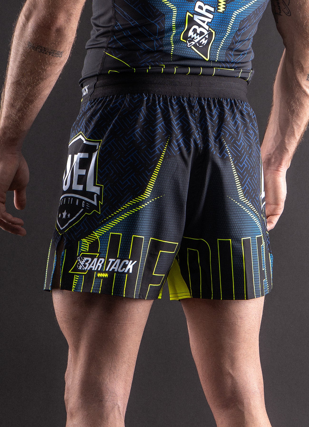 AeroLite™ Bar Tack x Duel Fighting MMA Shorts - Blue