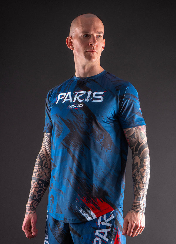 T-Shirt DryMax™ Lite Bar Tack "Warfare" Paris edition - Bleu Marine