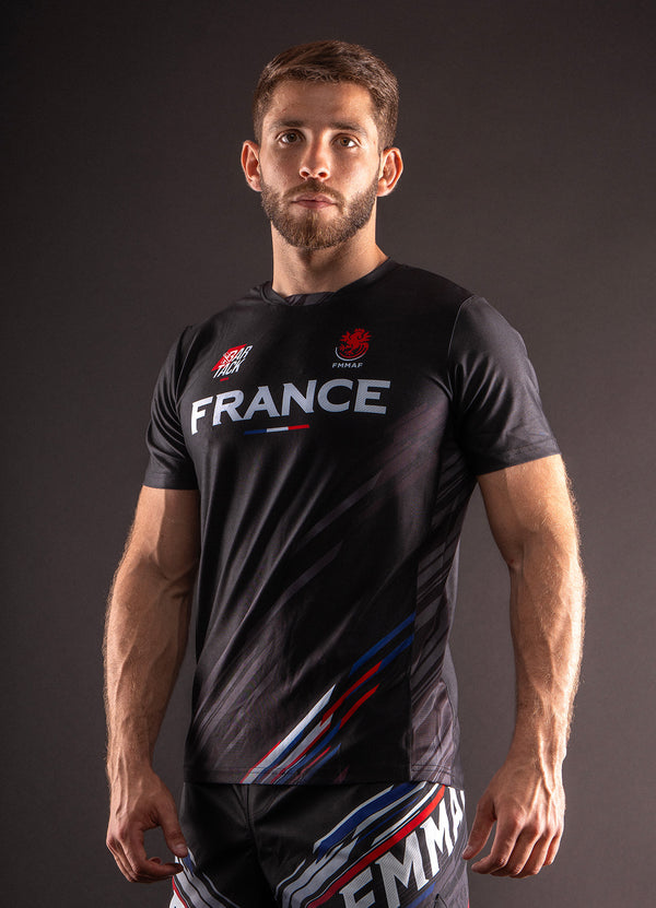 T-Shirt DryMax™ Bar Tack x FMMAF "Equipe de France"  - Noir
