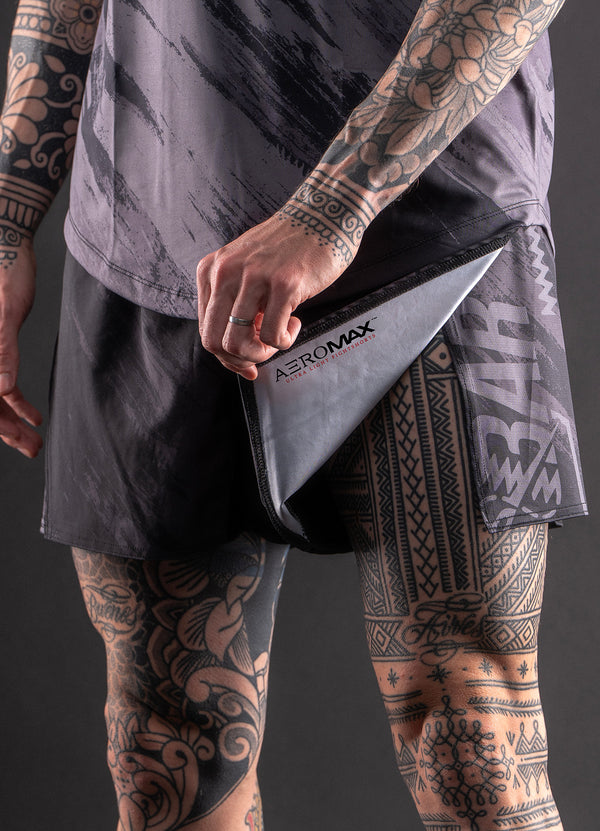 Short de MMA Bar Tack AeroMax™ "Warfare" - Noir