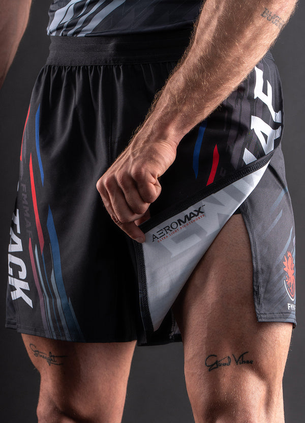 Short de MMA Bar Tack x FMMAF AeroMax™ "DRIFT" - Noir