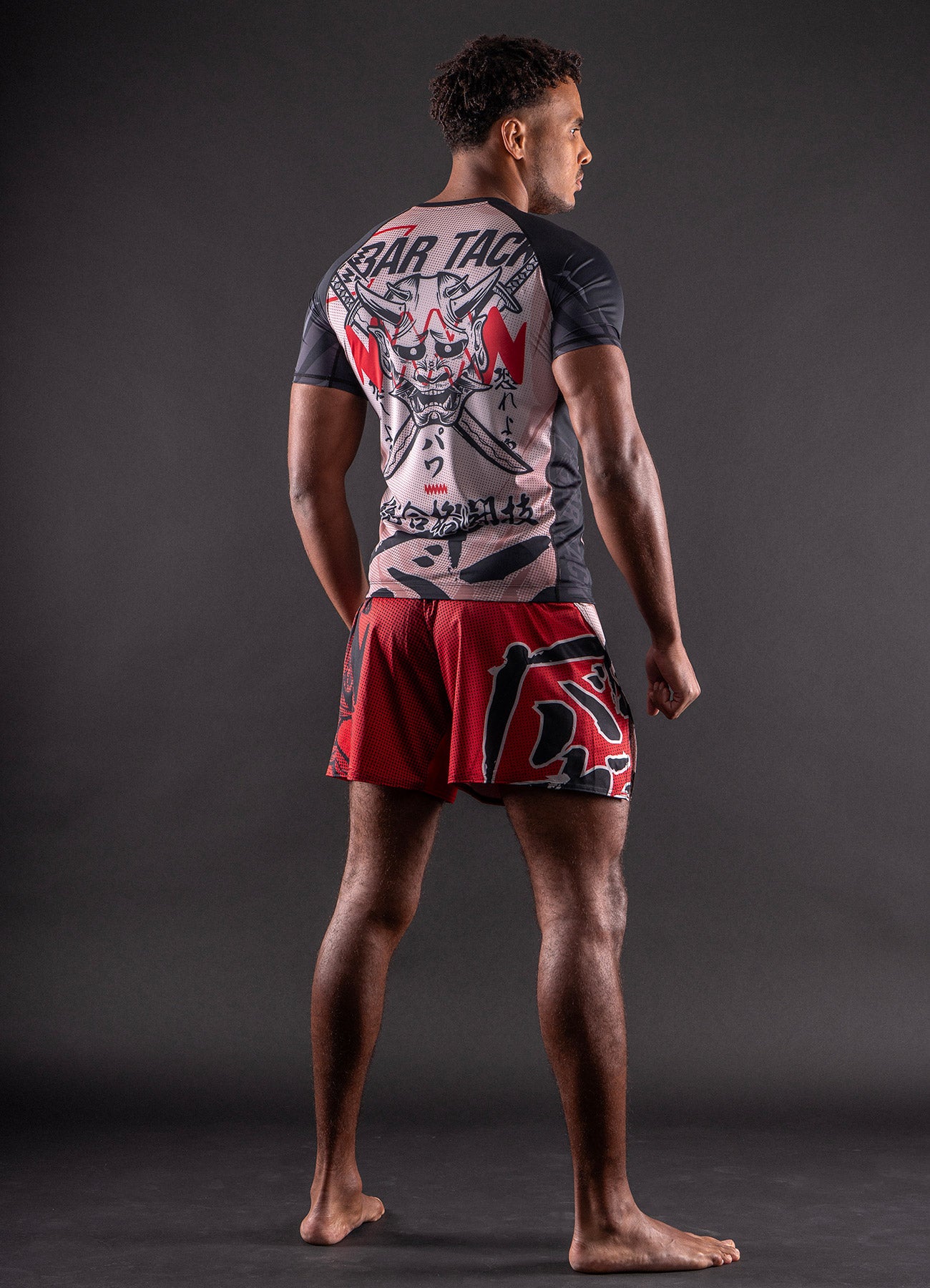 Rashguard Manches Courtes Bar Tack «ONI 鬼» - Sable
