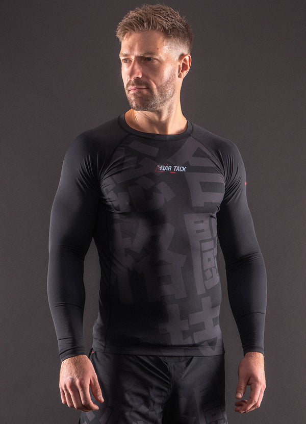 Rashguard Manches Longues Bar Tack «KUROGANE 黒鉄» - Noir