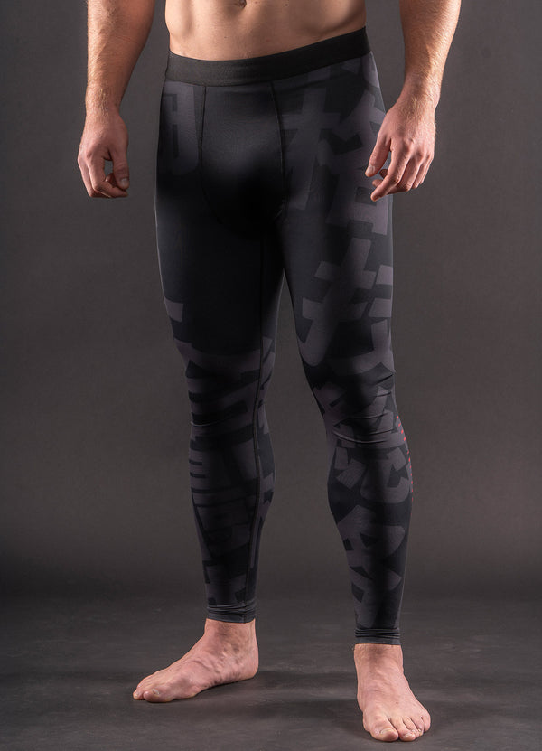 Spats de compression Bar Tack «KUROGANE 黒鉄» - Noir