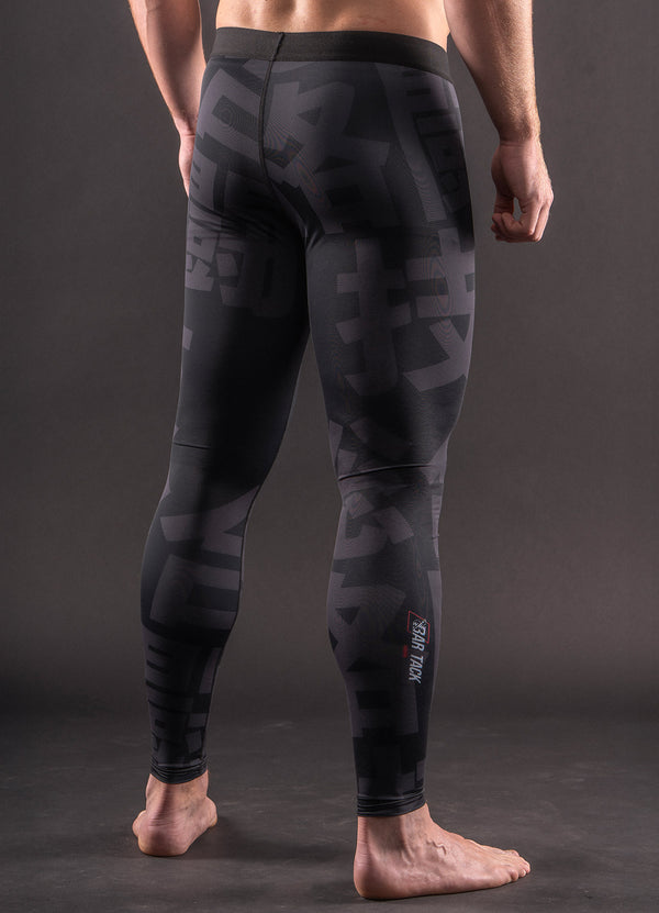 Spats de compression Bar Tack «KUROGANE 黒鉄» - Noir