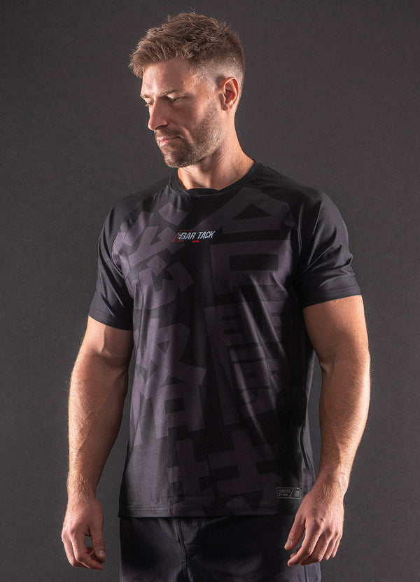 T-Shirt DryMax™ Manches Courtes Bar Tack "KUROGANE 黒鉄" - Noir