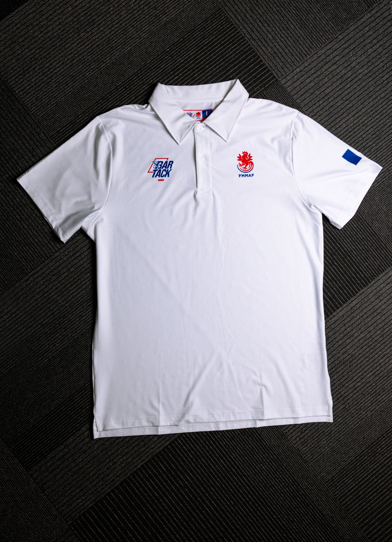 Polo DryMax™ Bar Tack x FMMAF "Infirmier" - Blanc