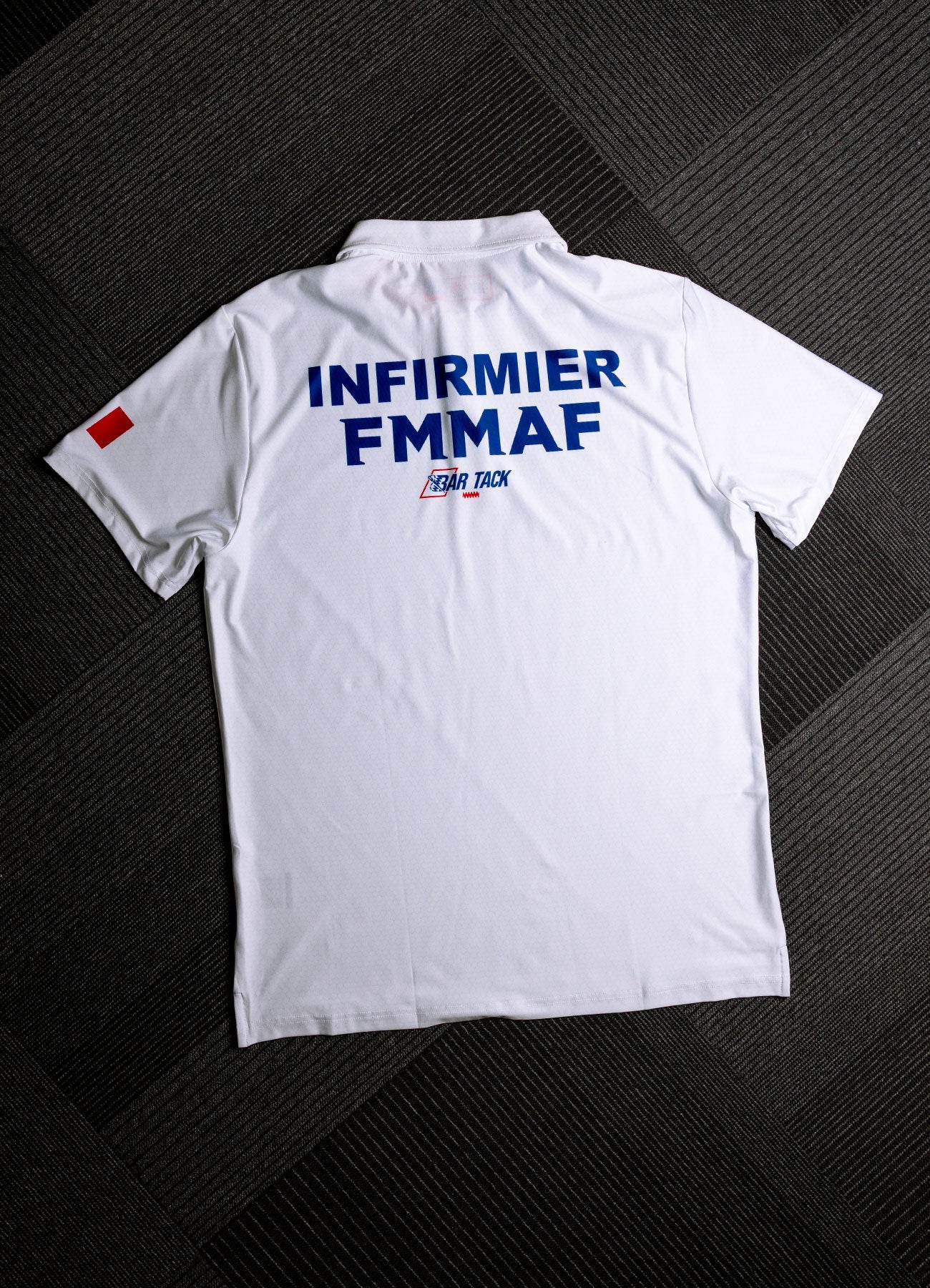 Polo DryMax™ Bar Tack x FMMAF "Infirmier" - Blanc