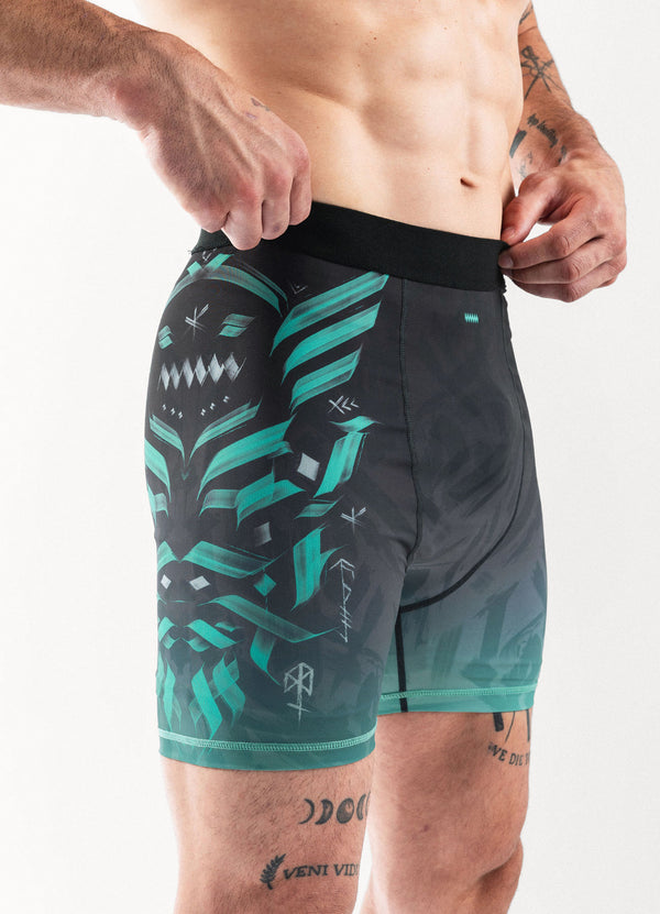 Short Vale Tudo "ODIN" - Gris/Cyan