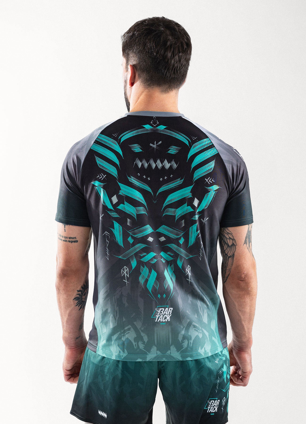T-Shirt DryMax™ "ODIN" - Gris/Cyan