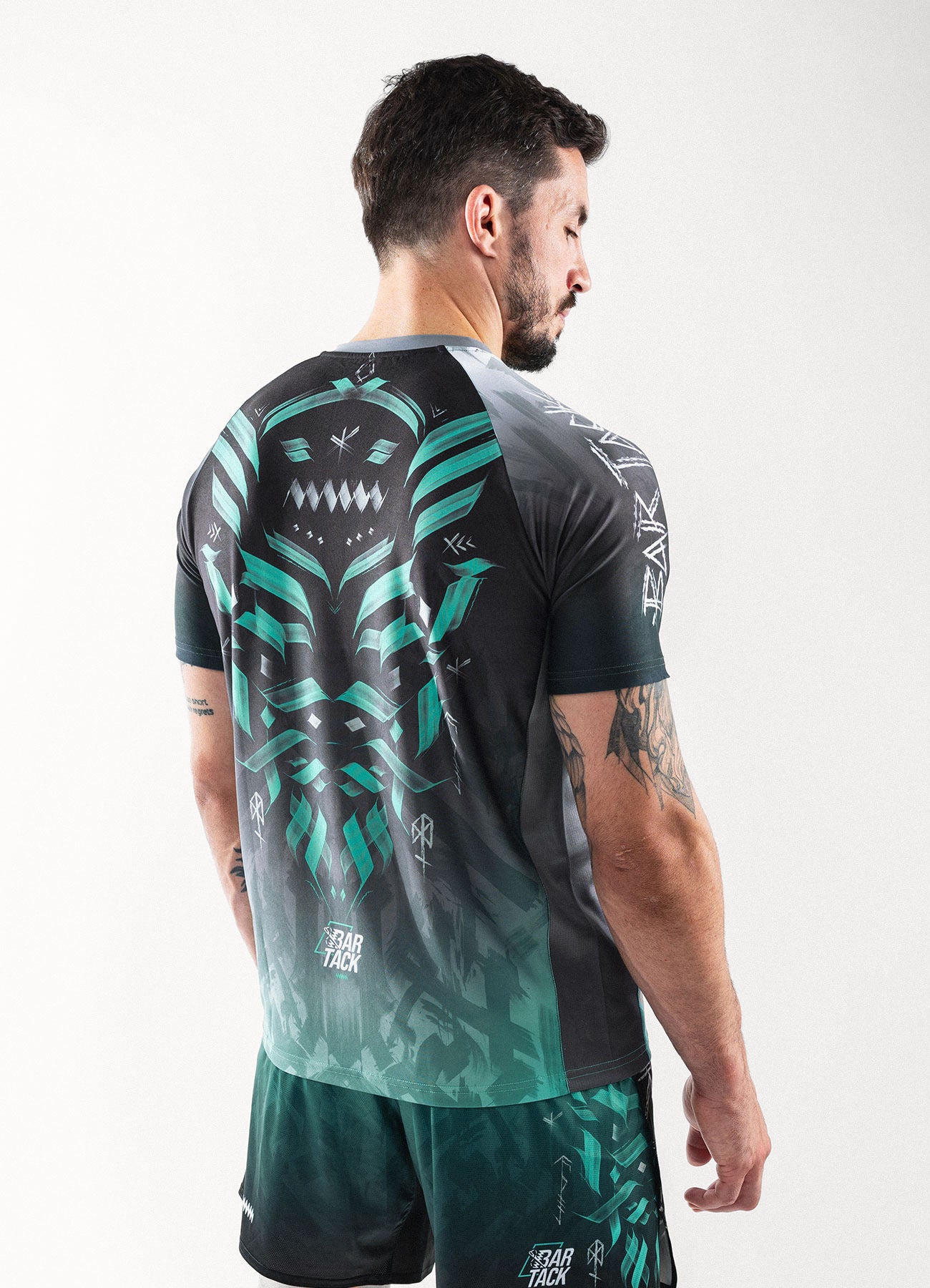 T-Shirt DryMax™ "ODIN" - Gris/Cyan