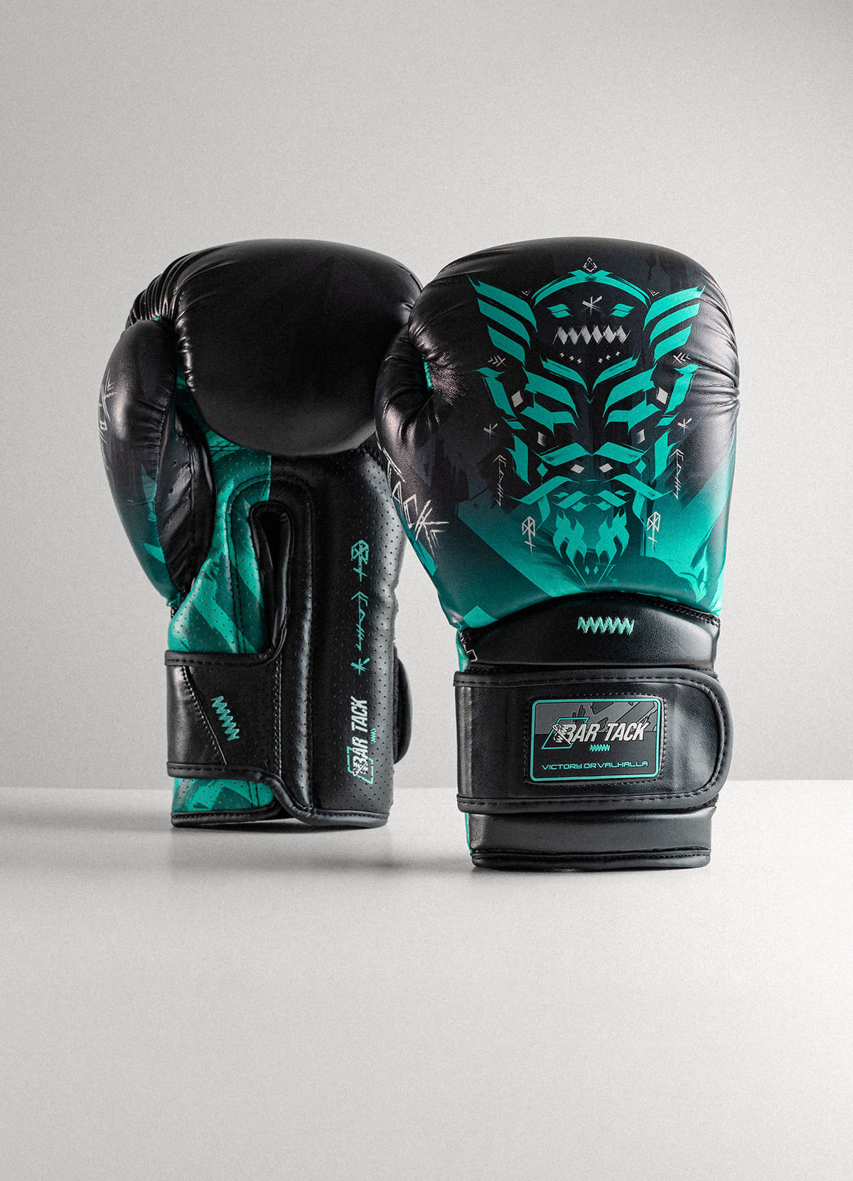 Gants de Boxe Striker™ "ODIN" - Gris/Cyan