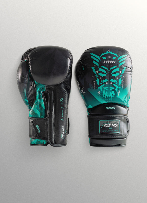 Gants de Boxe Striker™ "ODIN" - Gris/Cyan