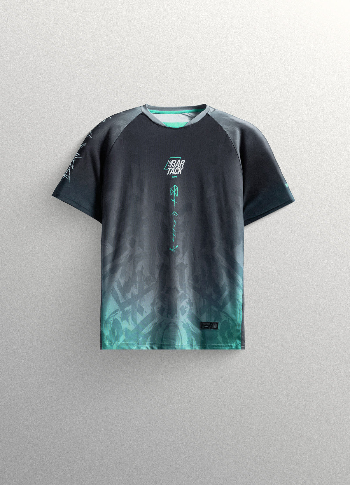 T-Shirt DryMax™ "ODIN" - Gris/Cyan