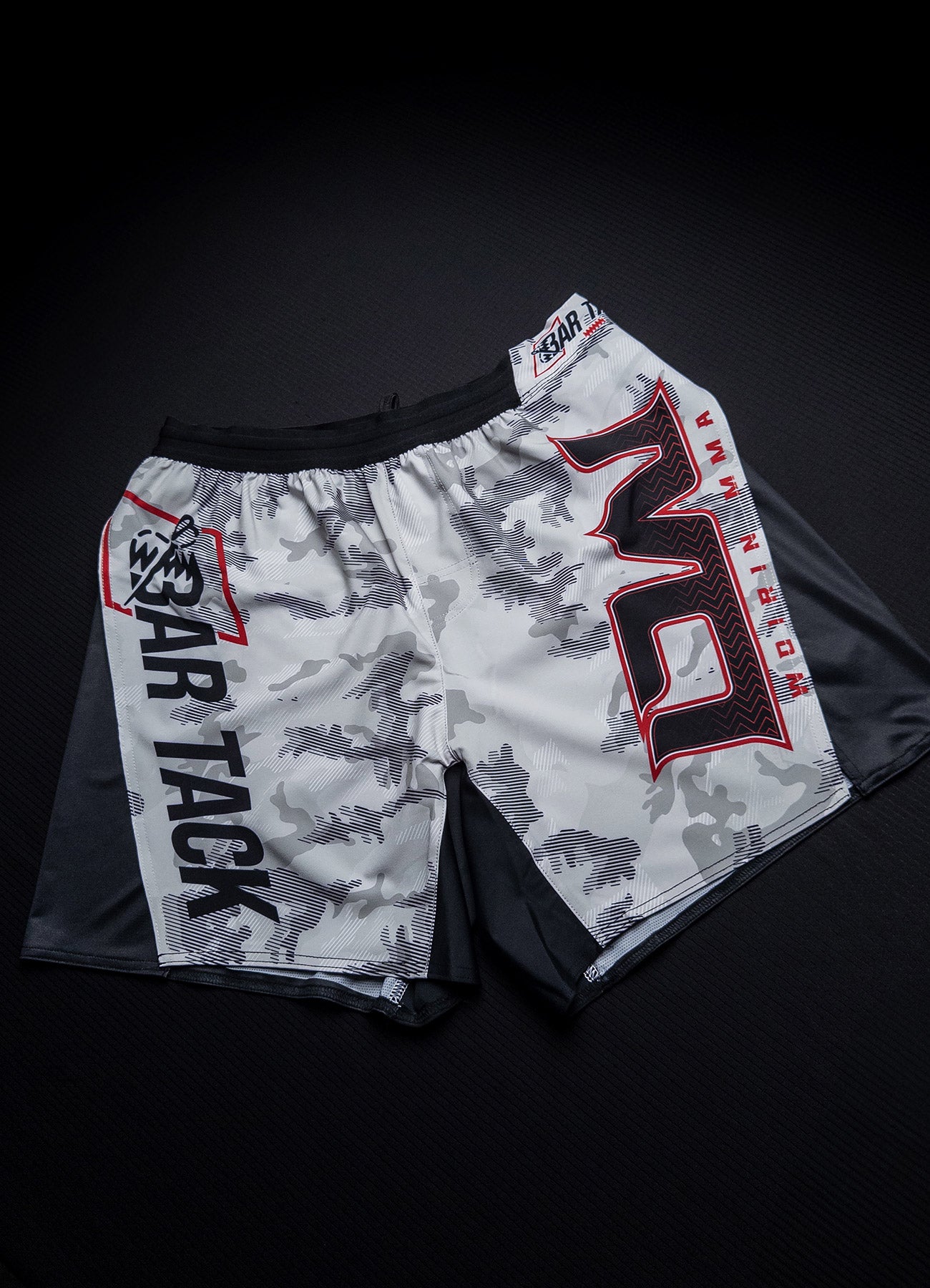 Short de MMA AeroMax™ Bar Tack x Daniel Woirin &quot;Arctic Camo&quot; - Blanc/Noir