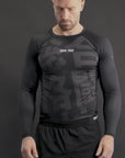 Rashguard Manches Longues Bar Tack «KUROGANE 黒鉄» - Noir